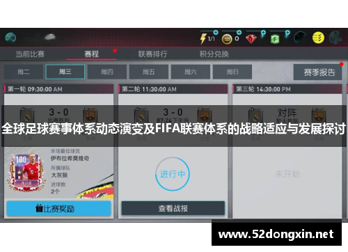 全球足球赛事体系动态演变及FIFA联赛体系的战略适应与发展探讨